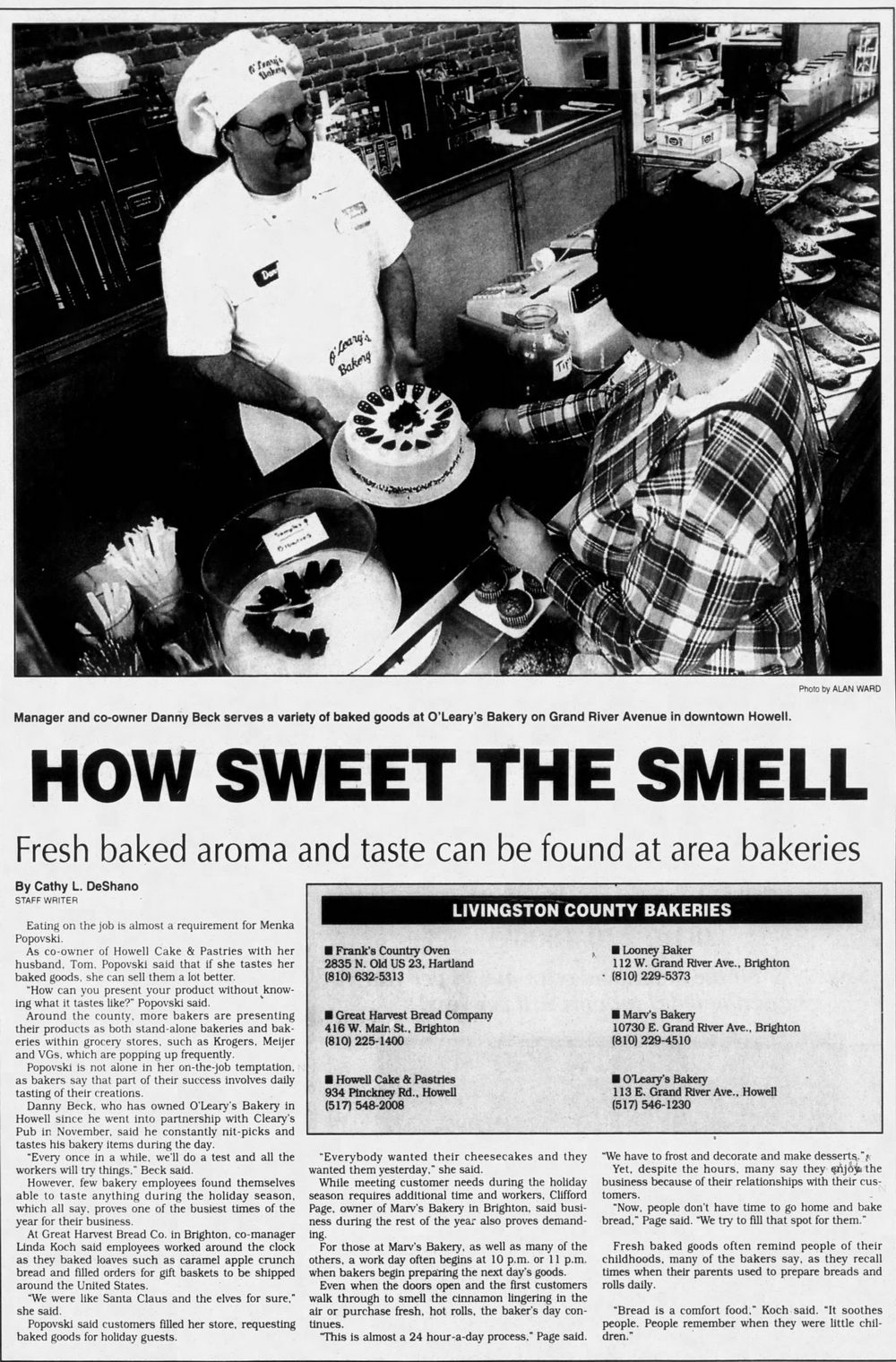 OLearys Bakery - Jan 07 1998 Article